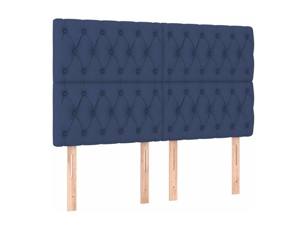 Sommier à Lumière de lit avec matelas Bleu 160x200 Tissu FCJC43610