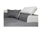 Canapé d'angle droit 5 places Lumenao Convertible avec coffre en microfibre et simili - Blanc/Gris - L271 x P192 x H70cm - Lumenao ENQB04281