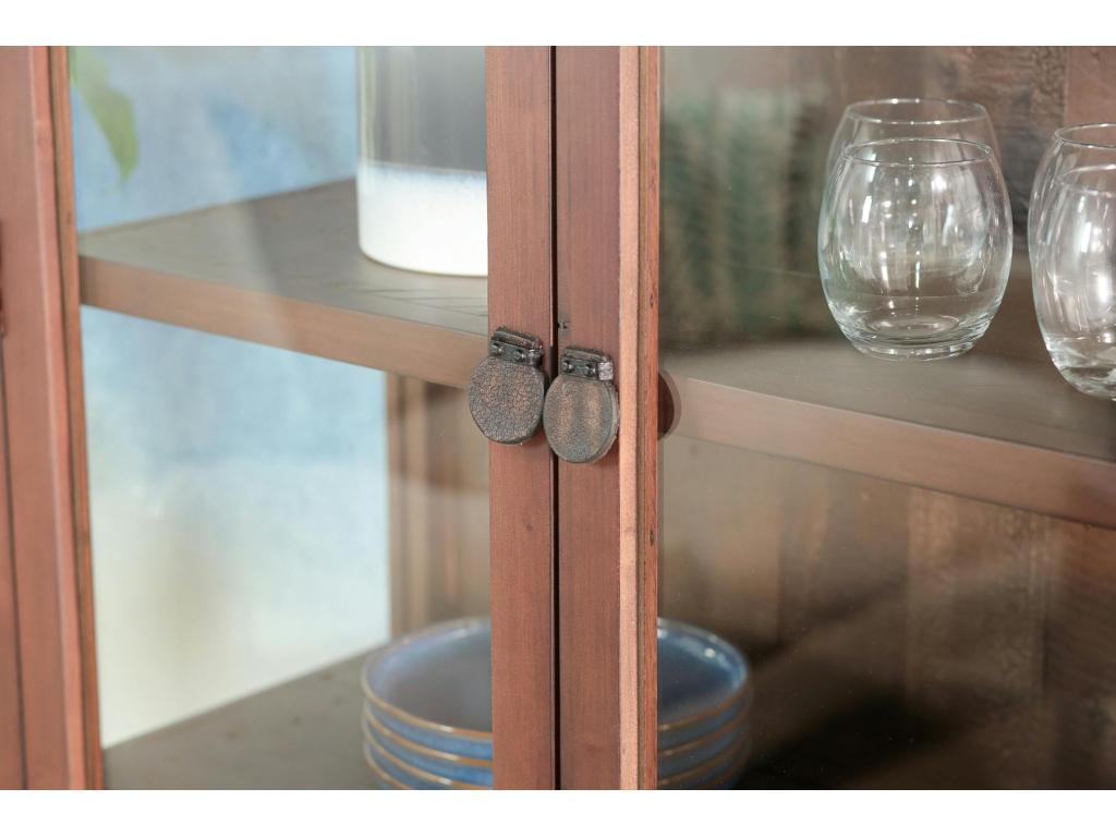 Bibliothèque vitrine bois recyclé Lumenao CUJR10786