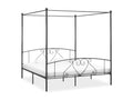 Cadre de lit à baldaquin sans matelas gris métal 180x200 cm HOPQ12138