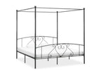 Cadre de lit à baldaquin sans matelas gris métal 180x200 cm HOPQ12138