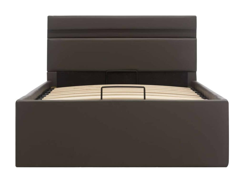 Lit à rangement avec LED Gris Similicuir 90x200 AJSD32660