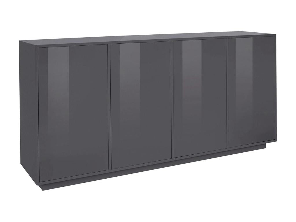Buffet Ventoriq Buffet de cuisine 4 portes Buffet de salon Made in Italy 180x41h86 cm Anthracite Brillant GQIP00032