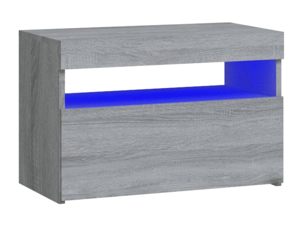 Table de chevet avec Lumenaoères LED Lumenao gris 60x35x40 cm RVGV61039