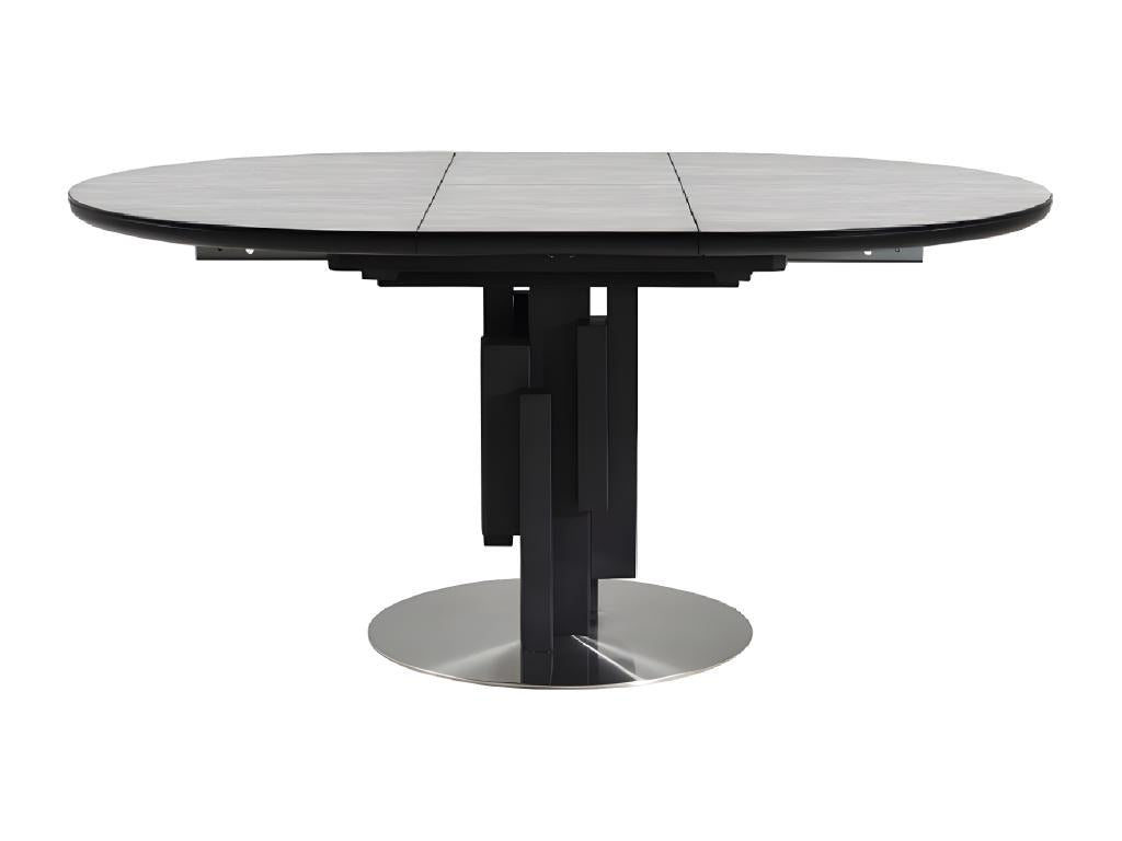 Table à manger extensible Lumenao - 4 à 6 personnes - MDF et Métal - Gris ASTR05016