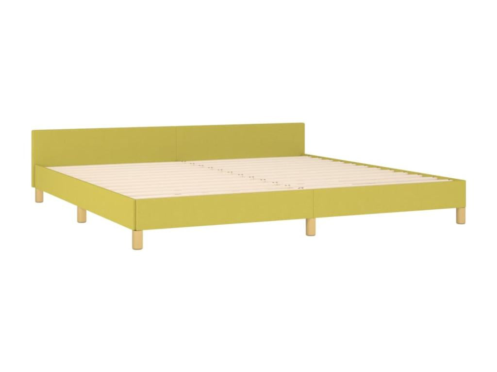Cadre de lit avec tête de lit Vert 200x200 cm Tissu SOCT79981