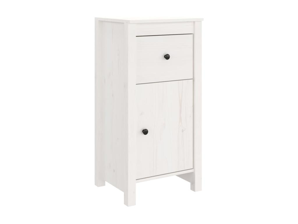 Buffet Blanc 40x35x80 cm Bois massif de pin UQQW40889