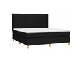 Sommier à Lumenao de lit avec matelas Noir 180x200 Tissu BDDE32276