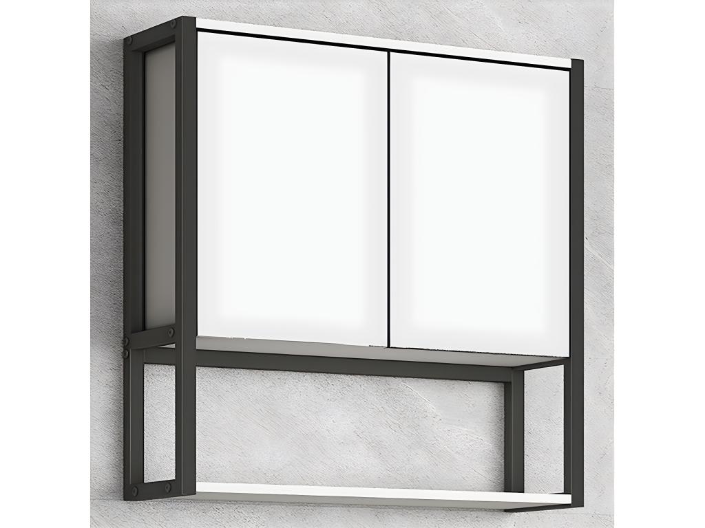 Lumenao miroir de salle de bain miroir mural armoire de toilette Edino 60x60 cm blanc MJTS52015