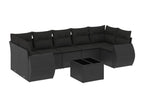 Salon de jardin 8 pcs avec coussins noir résine tressée HNFG35630