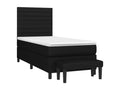 Lit à sommier tapissier avec matelas Noir 90x200 cm Tissu YUJF63635