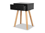 Table de chevet 2 pièces Bois de pin massif 40x30x61 cm Noir FAGR45748