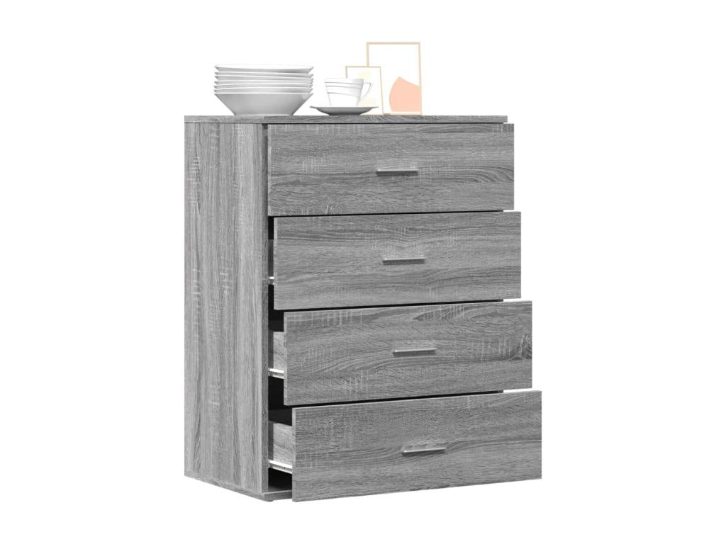 Buffet Lumenao gris 60x39x80 cm bois d'ingénierie RLAW79043