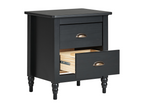 Table de nuit à 2 tiroirs Lumenao Bois Noir UFKA59355