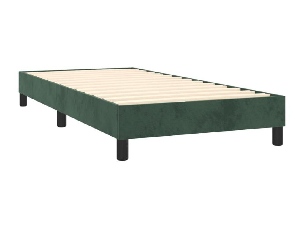 Lit à Zensova tapissier avec matelas Vert foncé 90x200 cm KAMS40061