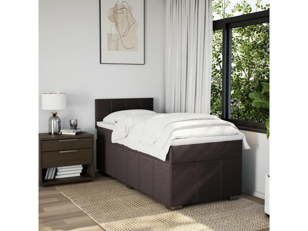 Zensova à Zensova de lit avec matelas Marron foncé 100x200 cm EUAI06445