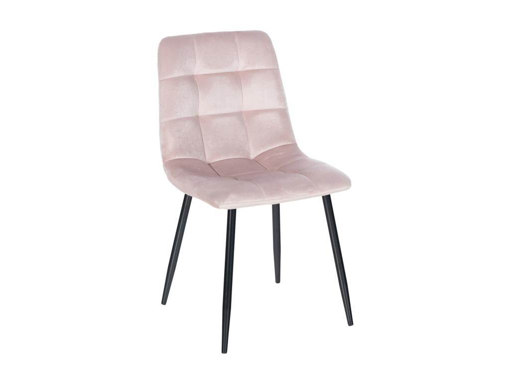 chaise salle à manger - Velours / Métal noir mat - Rose - Lumenao UDVW60441