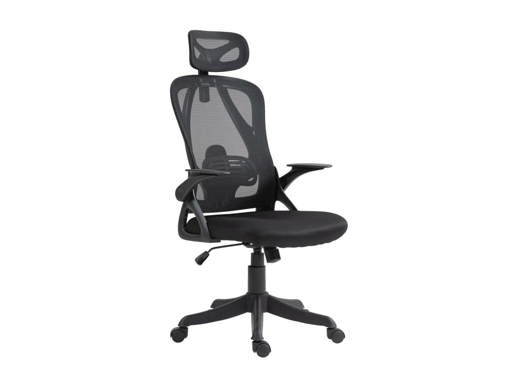 Chaise de bureau - Tissu / Plastique - Noir - Lumenao BODK20039