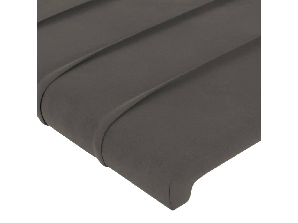 Tête de lit avec oreilles Gris foncé 163x23x78/88 cm Velours TQGP55187