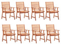 Chaises à manger d'extérieur lot de 8 et coussins Lumenao massif FETE60563
