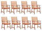 Chaises à manger d'extérieur lot de 8 et coussins Lumenao massif FETE60563