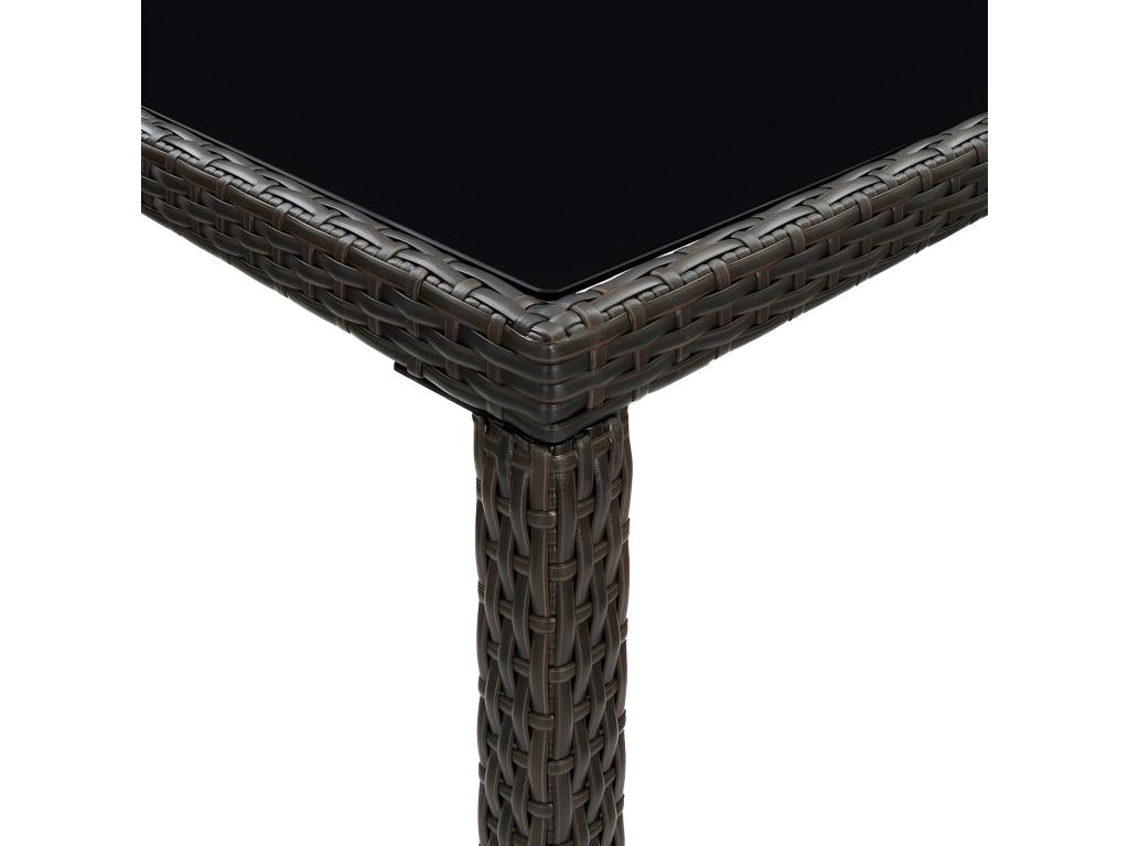 Zensova Premium - Table de bar de jardin Marron 130x60x110cm Résine tressée verre PFNK98939