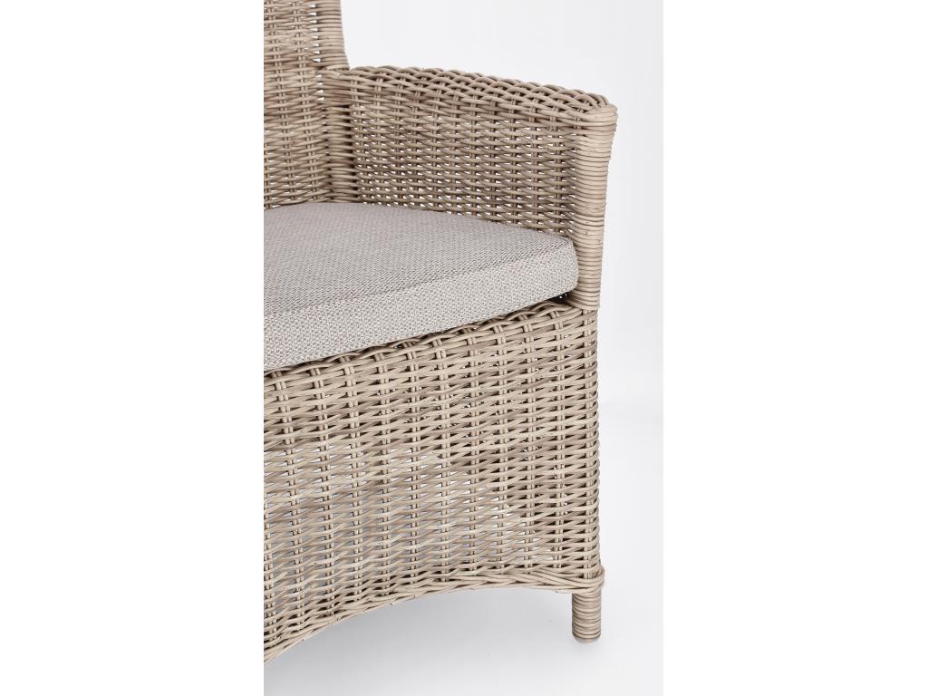 Fauteuil de jardin tressages fibres synthétiques beige Lumenao ZPLD08121