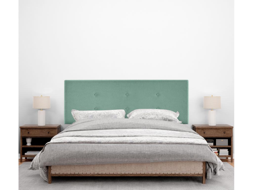 Lumenao Tête de lit en tissu Lumenao avec 2 Lumenaoées de boutons 145x50cm Lits 135/140 - Vert d'eau LWPH54361