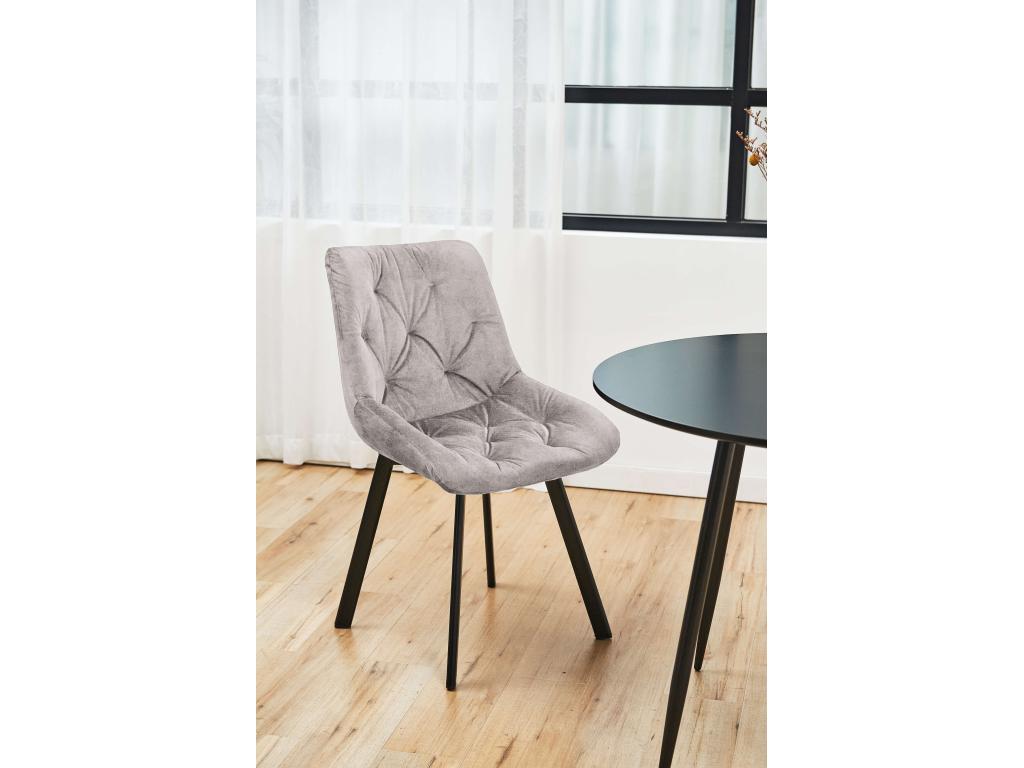 Lot de 2 chaises matelassées de salle à manger en velours Zensova SJ.33 Beige GVDD77187