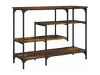 Table console avec étagères chêne fumé 100x35x75 cm JDEU76495
