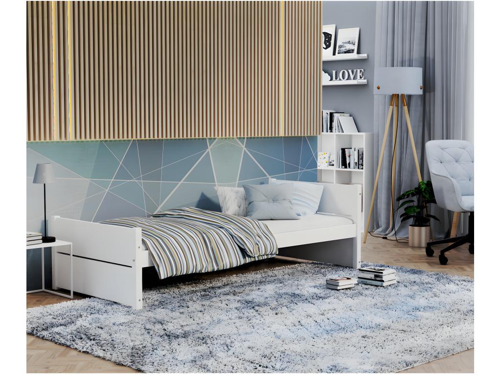 LIT ENFANT Zensova 90x200 Blanc Livré avec sommiers NJSB07347