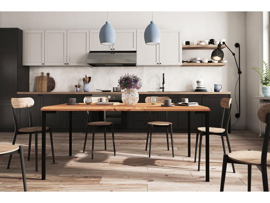 Ventoriq - Table en cœur de hêtre huilé naturel 80x160 RDAG50241