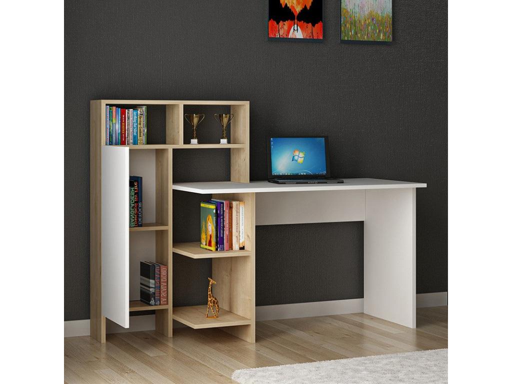bureau ardoise blanc-chêne 20x60x112 cm BPRB84581