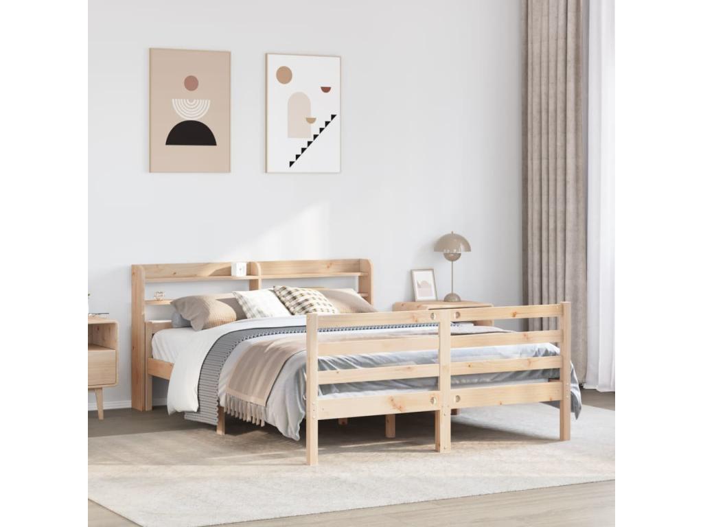 Cadre de lit avec tête de lit sans matelas 140x200 cm RQUA47894