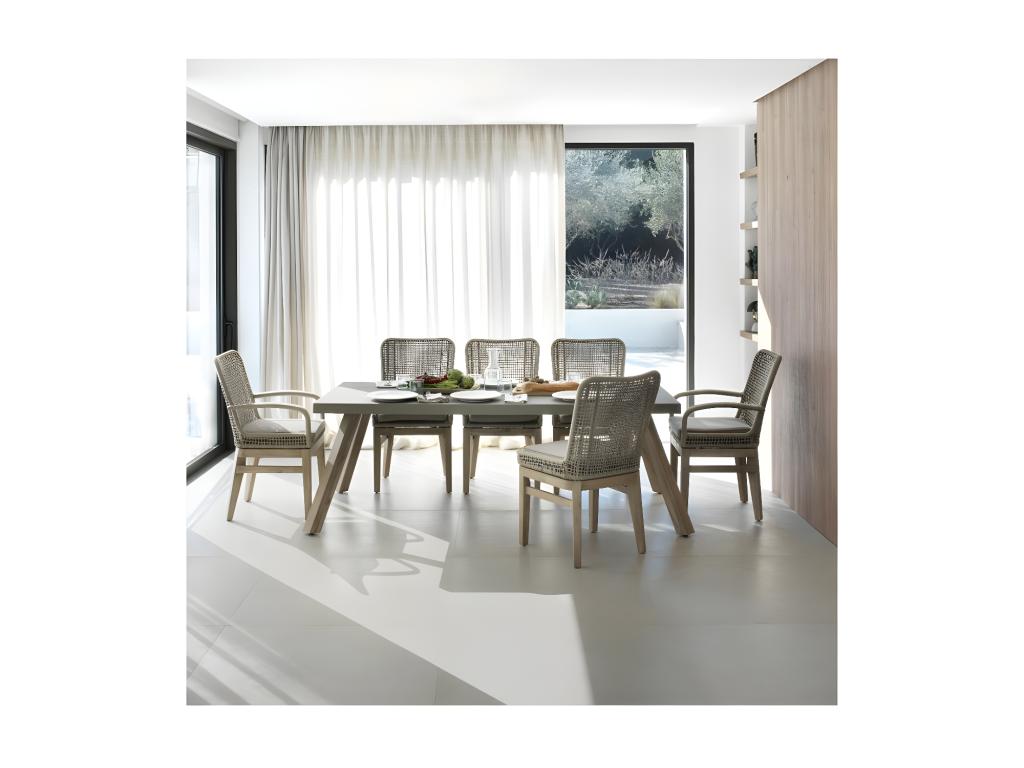 Table de repas de jardin Bois/Ciment - Lumenao SNWZ37857
