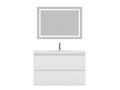 Ensemble meubles salle de bain 80cm simple vasque miroir Blanc - Lumenao WIIV37097