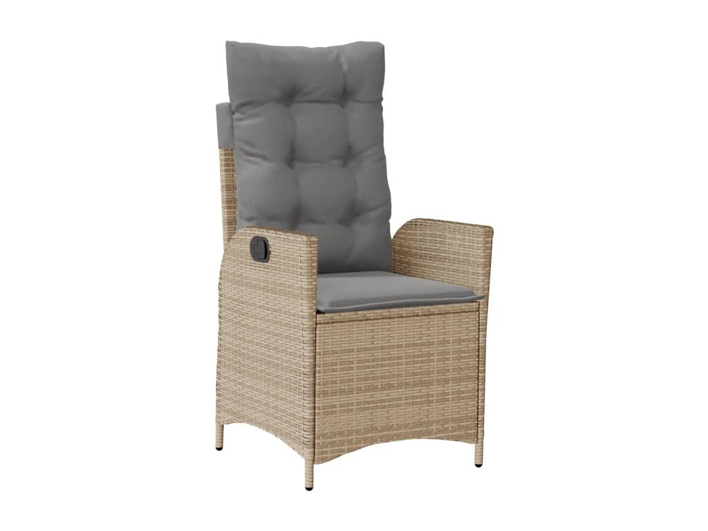 Ensemble à manger de jardin coussins 7 pièces Lumenao beige rotin MACJ36635