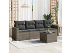 Salon de jardin 5 pcs avec coussins gris résine tressée PSFN61579