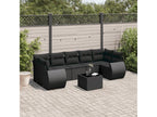 Salon de jardin 8 pcs avec coussins noir résine tressée HNFG35630