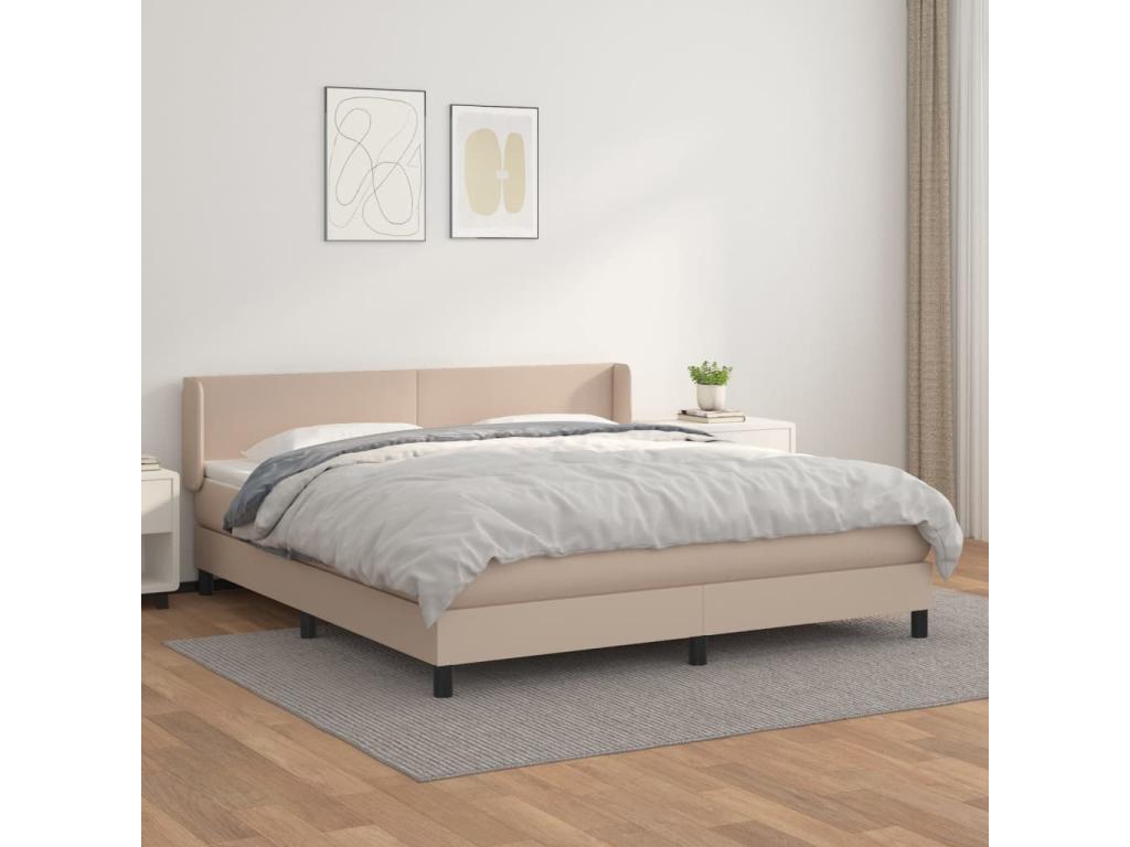 Lit à sommier tapissier avec matelas Cappuccino 160x200 cm OTOK76924