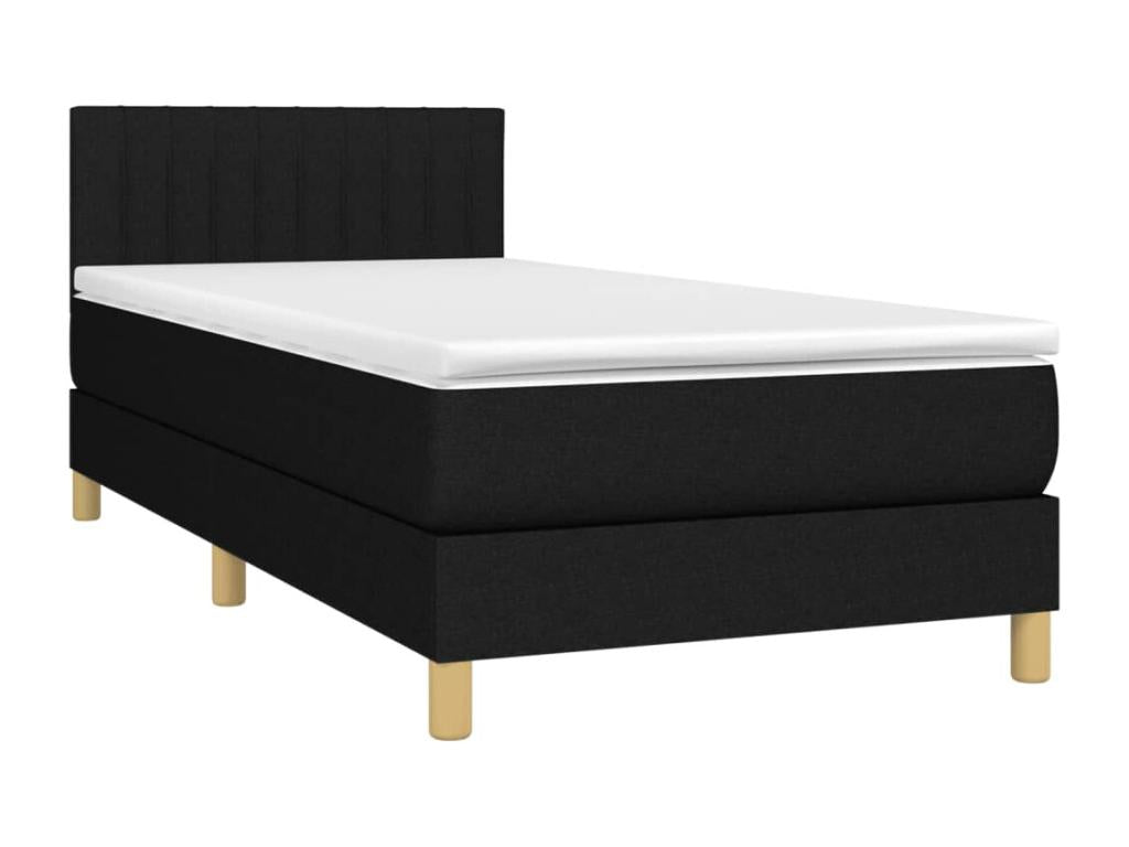 Lit à sommier tapissier avec matelas Noir 100x200 cm Tissu CNXY79276