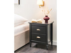 Table de nuit à 2 tiroirs Lumenao Bois Noir UFKA59355