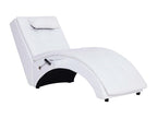 Ventoriq Premium - Chaise longue de massage avec oreiller Blanc Similicuir IGSH12419