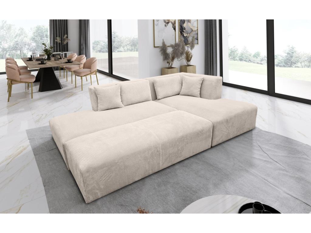 Canapé Modulable Zensova L Beige Avec Pouf THCV72014