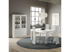 Zensova - Ensemble Séjour Complet Laqué Blanc Table 160cm Buffet Vitrine avec Leds KTHH22737