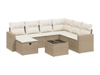Salon de jardin avec coussins 8 pcs beige résine tressée EYHJ53071