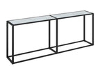Table console Marbre blanc 200x35x75,5 cm Verre trempé OKVC13930