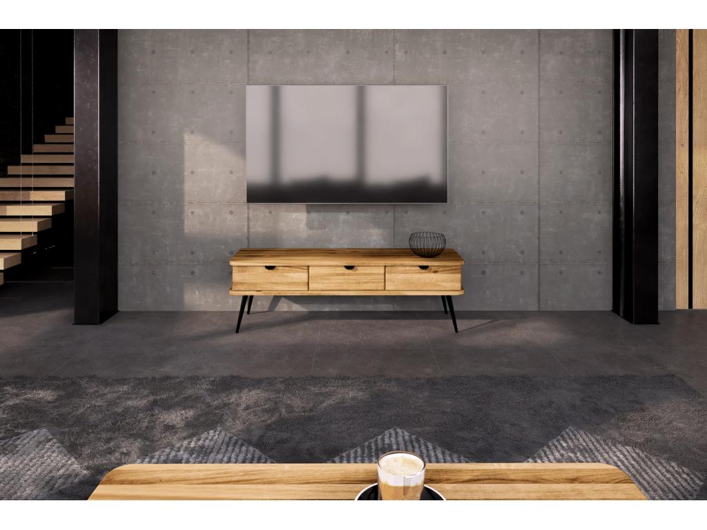 Zensova - Commode en bois massif de chêne sauvage huilé naturel WSIE94036