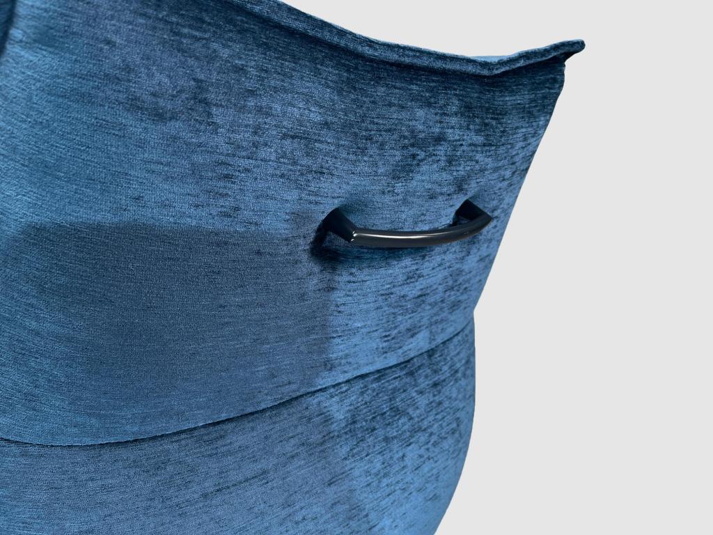 Fauteuil de table en velours bleu avec retour lot de 2 Zensova OGLE36942