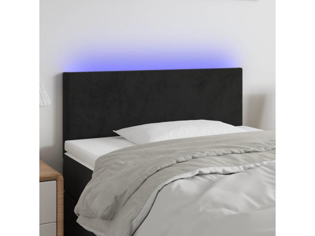 Tête de lit à LED Noir 80x5x78/88 cm Velours GARV68104